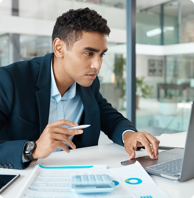 Person completing a secure online form